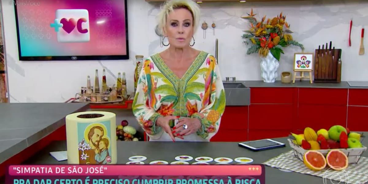 Ana Maria Braga fez simpatia a São José no "Mais Você" (Foto: Reprodução/TV Globo)
