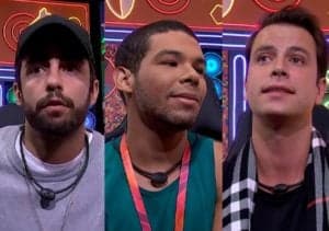 Scooby, Vyni e Gustavo estão no oitavo paredão do BBB22 (Foto: Reprodução / Globoplay) Scooby, Vyni e Gustavo estão no oitavo paredão do BBB22 (Foto: Reprodução / Globoplay)