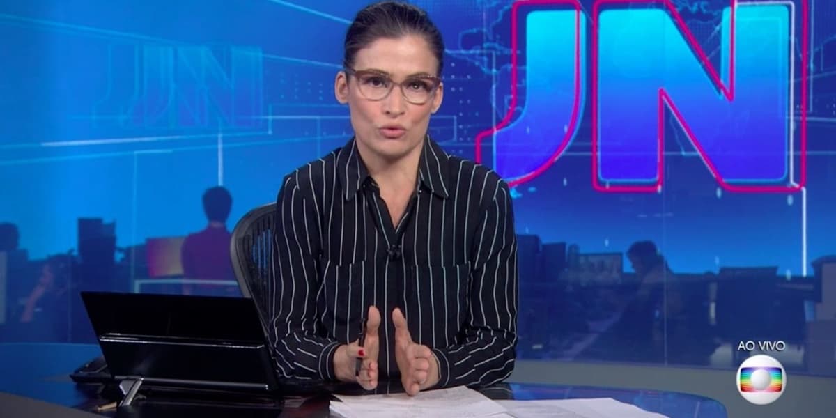 Renata Vasconcellos entrou ao vivo com um Plantão na Globo (Foto: Reprodução / TV Globo)