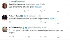 Internautas se divertem com lavação de roupa suja dos eliminados do BBB22 (Foto: Reprodução / Twitter) Internautas se divertem com lavação de roupa suja dos eliminados do BBB22 (Foto: Reprodução / Twitter)
