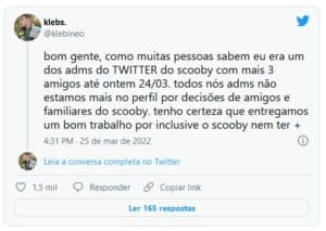 Família e amigos de Scooby desligaram a equipe que administrava as redes sociais do brother do BBB22 (Foto: Reprodução / Twitter)