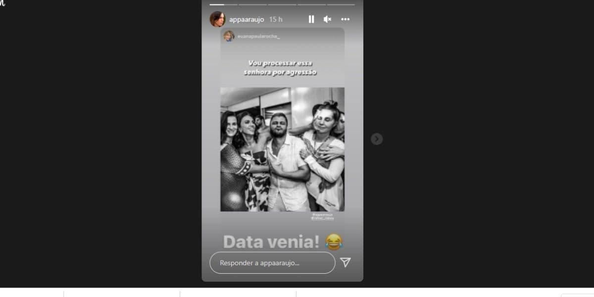 Ana Paula Araújo tem flagra dando tapa na cara de moça e recebe ameaça: "Vou processar por agressão"