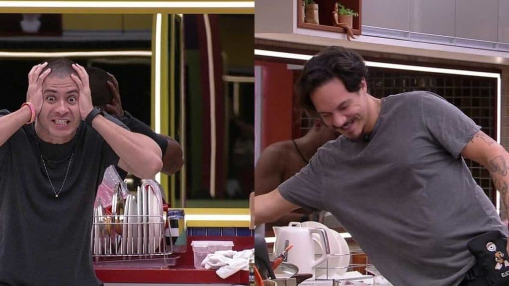 BBB22: Debochados, Arthur Aguiar e Eliezer comemoram e tiram sarro da saída de Gustavo: "Chateado"