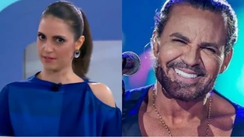 Chris Flores sai do protocolo em programa, confirma casamento de Eduardo Costa e ele assume: "Juntos"