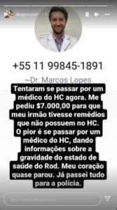 Irmão de Rodrigo Mussi do BBB22 sofre tentativa de golpe de falso médico (Foto: Reprodução / Instagram) Irmão de Rodrigo Mussi do BBB22 sofre tentativa de golpe de falso médico (Foto: Reprodução / Instagram)