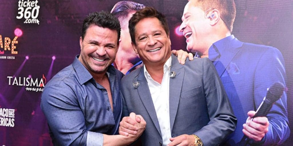 Eduardo Costa e Leonardo quando trabalhavam juntos (Foto: AgNews)