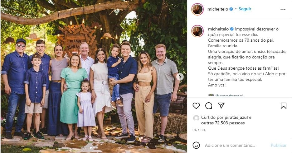 Michel Teló reúne a família e faz anúncio - Foto: Reprodução Michel Teló reúne a família e faz anúncio - Foto: Reprodução
