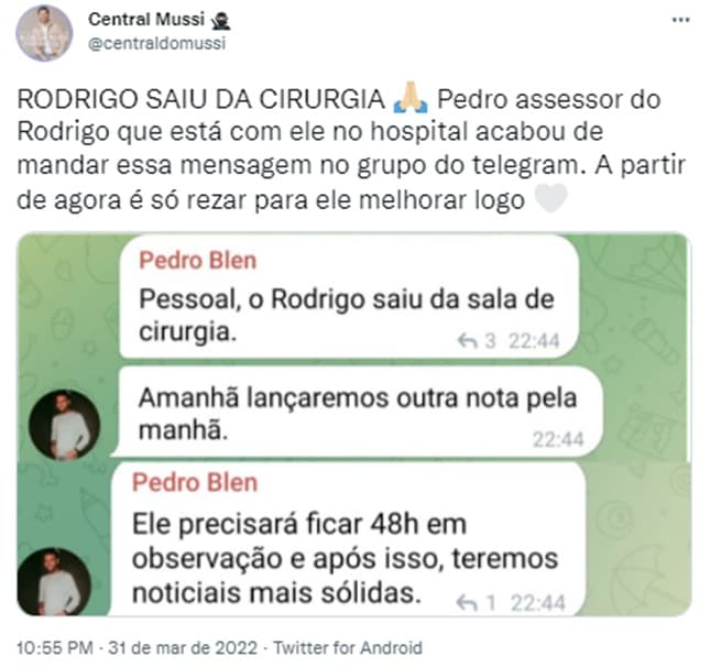 Amigos e administradores de Rodrigo Mussi informam a verdade em página de fãs do ex-BBB22 Amigos e administradores de Rodrigo Mussi informam a verdade em página de fãs do ex-BBB22