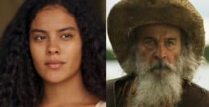 Muda (Bella Campos) aproveitará que estará sozinha e atirará no Velho do Rio (Osmar Prado) em 'Pantanal' (Foto: Reprodução / Globo) Muda (Bella Campos) aproveitará que estará sozinha e atirará no Velho do Rio (Osmar Prado) em 'Pantanal' (Foto: Reprodução / Globo)