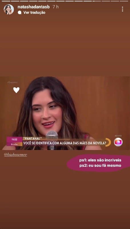 Esposa de William Bonner assistiu ao programa de Fátima Bernardes (Foto: Reprodução)