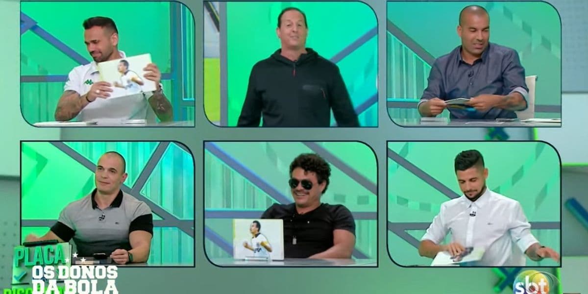 Benjamin Back sendo transmitido no "Donos da Bola" (Foto: Reprodução/Band)
