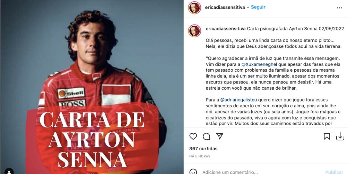 Piloto manda recado para Xuxa em carta (Reprodução) Piloto manda recado para Xuxa em carta (Reprodução)