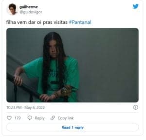 Cenas emblemáticas de "Pantanal", repercutiram na web e deixou o Ibope nas alturas (Foto: Reprodução / Twitter)