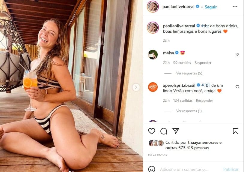 Paolla Oliveira exibe corpão em foto sensual (Imagem: Reprodução) Paolla Oliveira exibe corpão em foto sensual (Imagem: Reprodução)