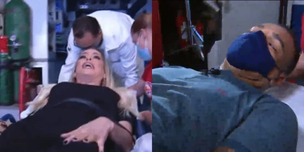 Renata Fan e Denílson passam mal, vão ao chão e deixam Band de maca carregados por bombeiros: "Horrível"