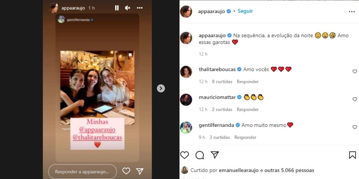Ana Paula Araújo surge com apresentadora da Globo, expõe relação e declara amor: "Minha" Ana Paula Araújo surge com apresentadora da Globo, expõe relação e declara amor: "Minha"