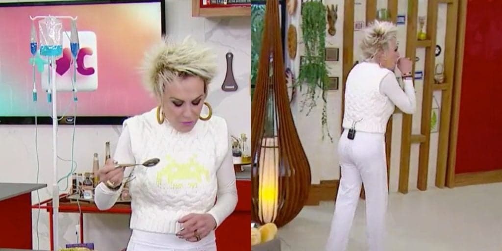 Ana Maria surge ligada no soro ao vivo, após passar mal e ser tirada às pressas de atração na Globo: "Na veia"