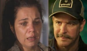 Maria Bruaca (Isabel Teixeira) tentará matar Tenório (Murilo Benício) após descobrir traição em 'Pantanal' (Foto: Reprodução / Globo) Maria Bruaca (Isabel Teixeira) tentará matar Tenório (Murilo Benício) após descobrir traição em 'Pantanal' (Foto: Reprodução / Globo)