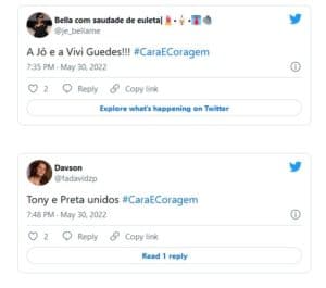 Web repercutiu os personagens de Paolla Oliveira, Marcelo Serrado e Taís Araújo em "Cara e Coragem" (Foto: Reprodução / Twitter) Web repercutiu os personagens de Paolla Oliveira, Marcelo Serrado e Taís Araújo em "Cara e Coragem" (Foto: Reprodução / Twitter)