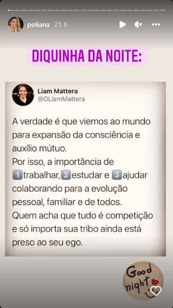 Poliana Rocha é casada com Leonardo e deixou seu recado (Foto: Reprodução/ Instagram)