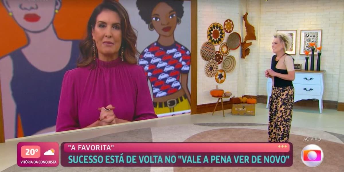 Fátima Bernardes e Ana Maria Braga cantaram juntas ao vivo (Foto: Reprodução/TV Globo)