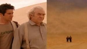 Léo (Murilo Benício) desaparecerá no deserto ao seguir Albieri (Juca de Oliveira) em 'O Clone' (Foto: Reprodução / Globo) Léo (Murilo Benício) desaparecerá no deserto ao seguir Albieri (Juca de Oliveira) em 'O Clone' (Foto: Reprodução / Globo)