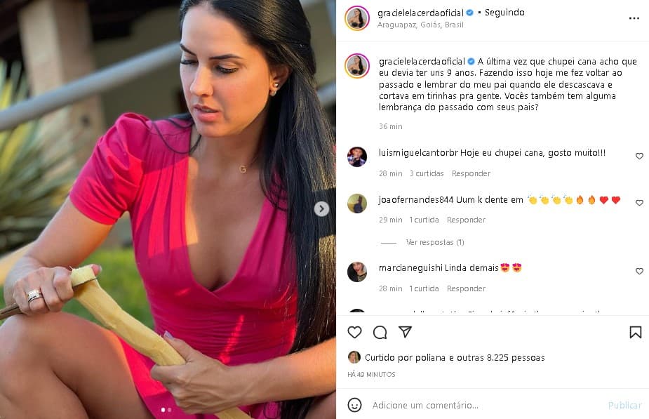 Graciele Lacerda relembrou seu passado ao lado de seu pai (Foto: Reprodução)