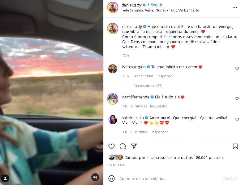 Ivete Sangalo ganhou uma linda homenagem de Daniel Cady (Foto: Reprodução)