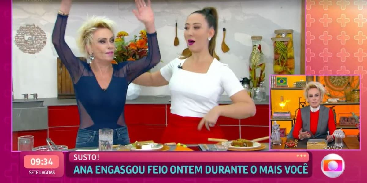 Ana Maria Braga repercutiu engasgo no "Mais Você" (Foto: Reprodução/TV Globo)