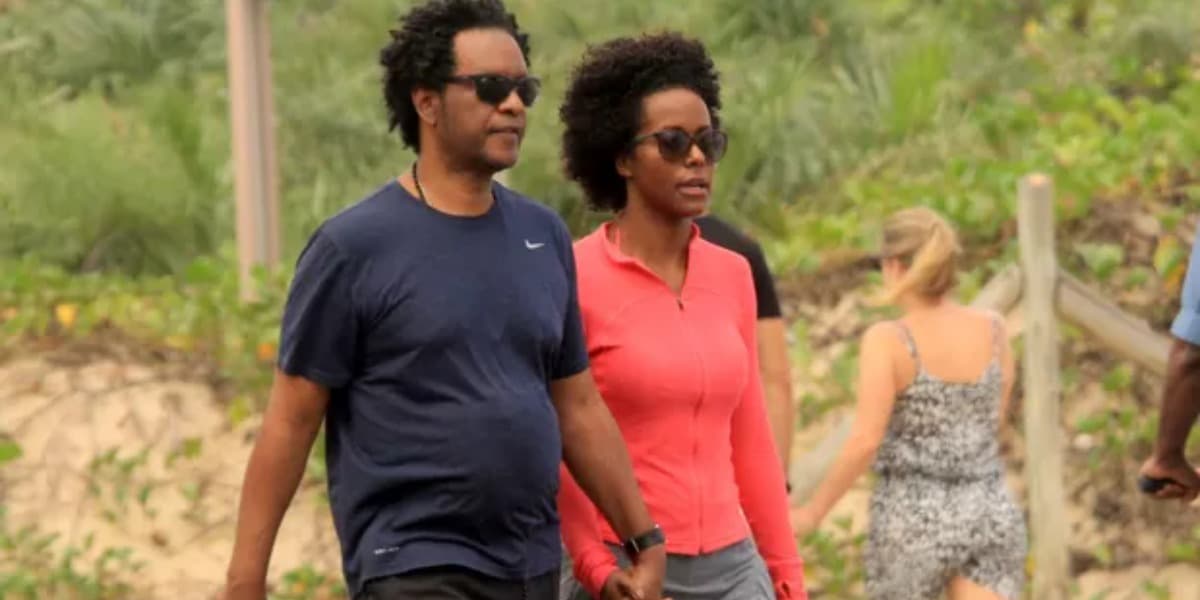 Maju Coutinho ao lado do marido, Agostinho Paulo Moura - Foto: Reprodução