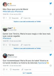 Maria Bruaca (Isabel Teixeira) confrontou o marido, Tenório (Murilo Benício), em Pantanal e emocionou o público (Foto: Reprodução / Twitter) Maria Bruaca (Isabel Teixeira) confrontou o marido, Tenório (Murilo Benício), em Pantanal e emocionou o público (Foto: Reprodução / Twitter)