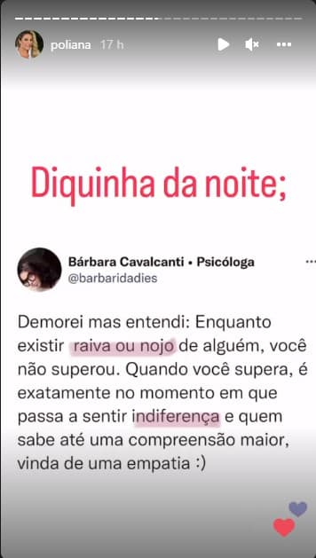 Poliana Rocha expõe verdade sobre superação -Foto: Reprodução Poliana Rocha expõe verdade sobre superação -Foto: Reprodução