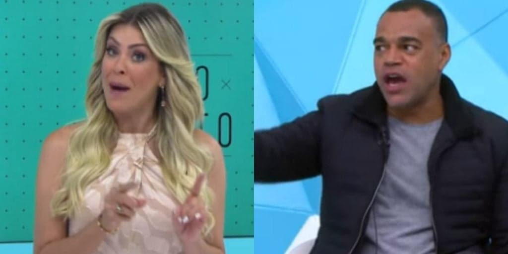 "Fica na sua", Denílson bate-boca no Jogo Aberto e Renata Fan explode ao intervir: "Por que tem que gritar?"