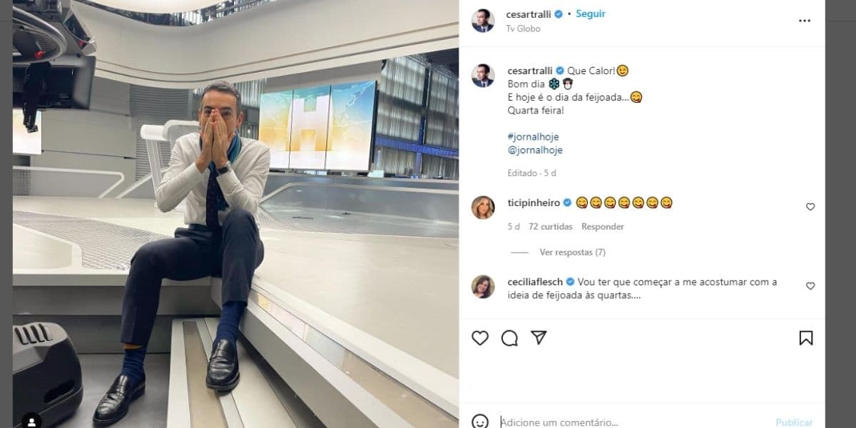 César Tralli vai ao chão em estúdios do JH, leva mãos ao rosto e expõe sofrimento na Globo: "Hoje é o da"