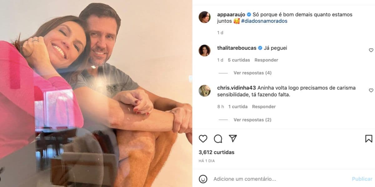 De acordo com Ana Paula Araújo, estar com Pedro Corrêa é demais De acordo com Ana Paula Araújo, estar com Pedro Corrêa é demais