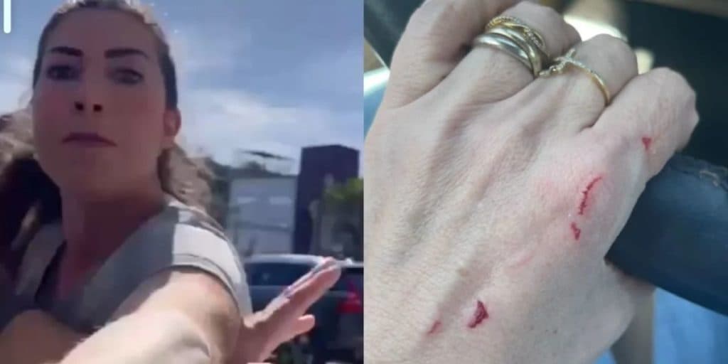 Tati Minerato surta, se envolve em barraco e é acusada de agredir motorista; Veja o vídeo