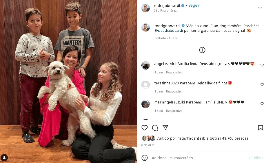 Post de Rodrigo Bocardi no Instagram (Foto: Reprodução) Post de Rodrigo Bocardi no Instagram (Foto: Reprodução)