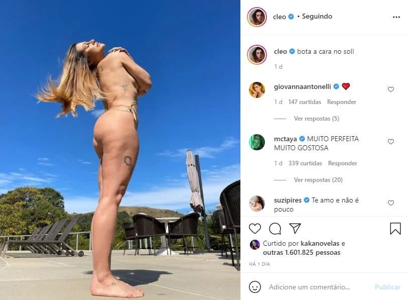 Cleo Pires arranca a roupa e mostra corpão (Foto: Reprodução)