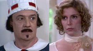 Cornélio (Ney Latorraca) flagra Dinorá (Maria Padilha) com Celso (Murilo Rosa) em "O Cravo e a Rosa" (Foto: Reprodução / Globo)