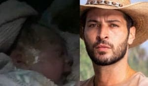 Leandro Lima, o Levi de Pantanal contou que o filho mais novo nasceu no carro, na última semana (Foto: Reprodução / Globo) Leandro Lima, o Levi de Pantanal contou que o filho mais novo nasceu no carro, na última semana (Foto: Reprodução / Globo)