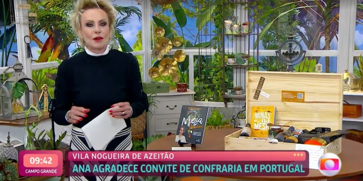 Ana Maria Braga ganhou homenagem de confraria no "Mais Você" (Foto: Reprodução/TV Globo)