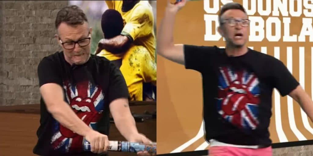 Neto festeja resultado de jogo em programa