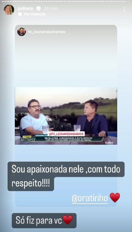 Ratinho mandou um recado para Poliana Rocha e a esposa de Leonardo respondeu (Foto: Reprodução/ Instagram)