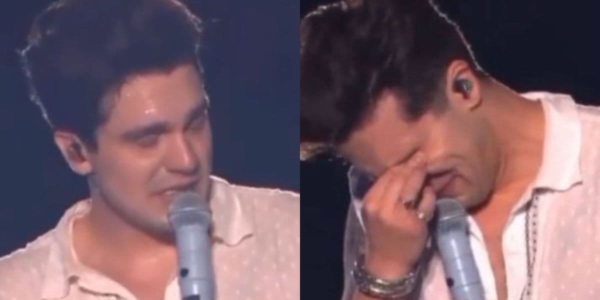 Cantor Luan Santana paralisa show, chora muito em cima do palco e recebe apoio: "Minha mãe está lá em casa" - Reprodução Cantor Luan Santana paralisa show, chora muito em cima do palco e recebe apoio: "Minha mãe está lá em casa" - Reprodução
