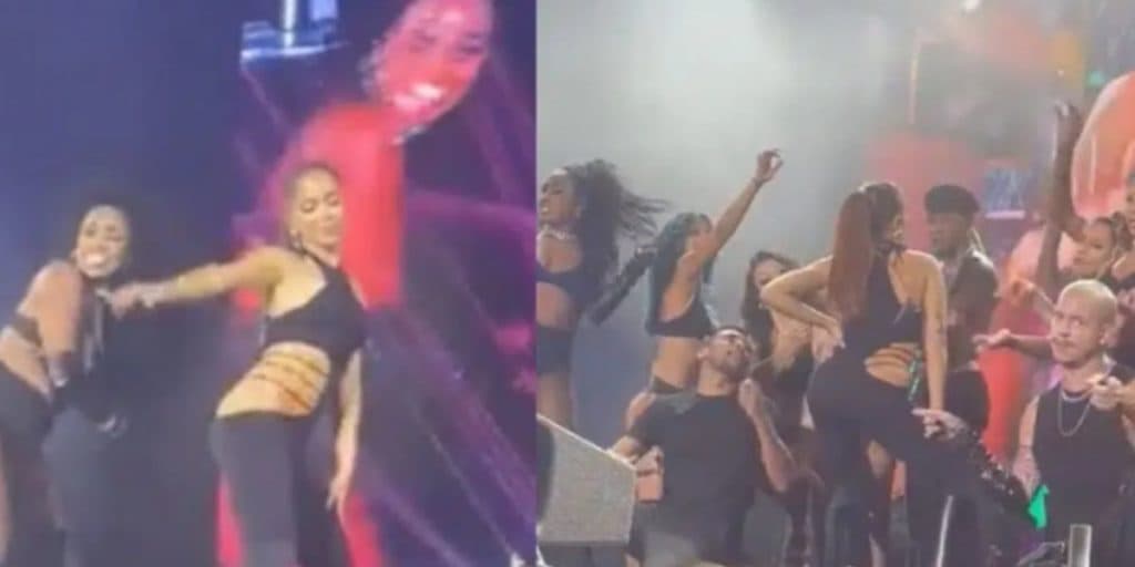 Segurança é pego no flagra “animadinho” com Anitta rebolando em show