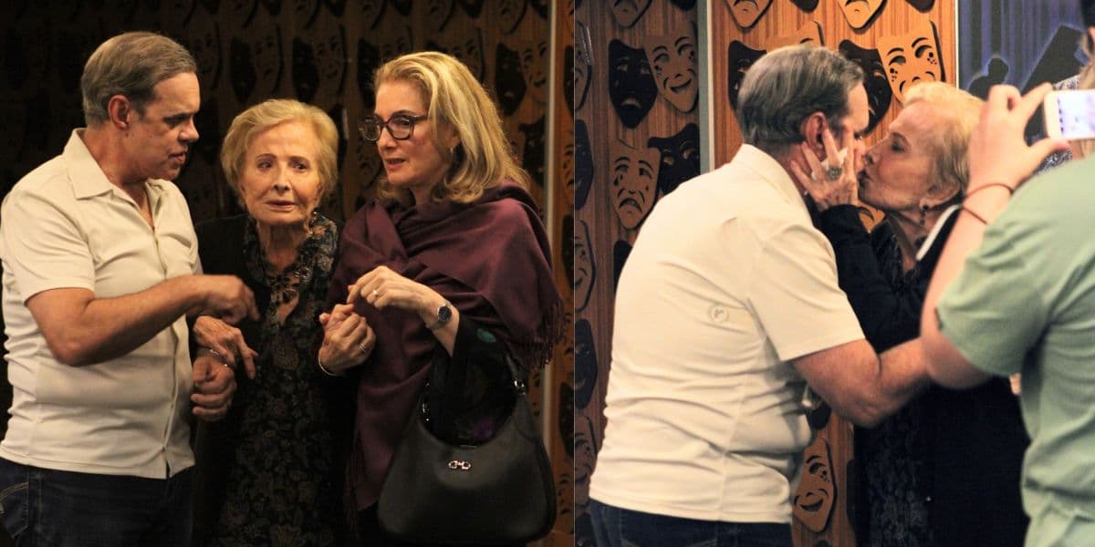Gloria Menezes junto com seu amigo Diogo Vilella (Reprodução: Montagem TV Foco)