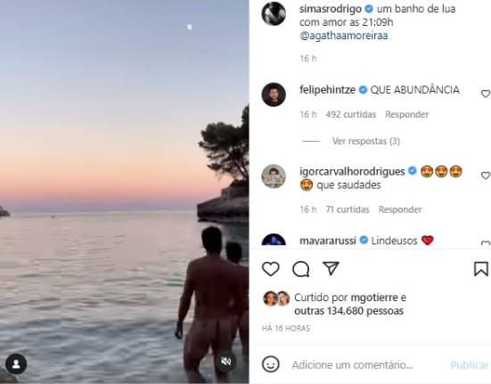 Rodrigo Simas e Agatha Moreira em viagem romântica (Foto: Reprodução/Instagram)