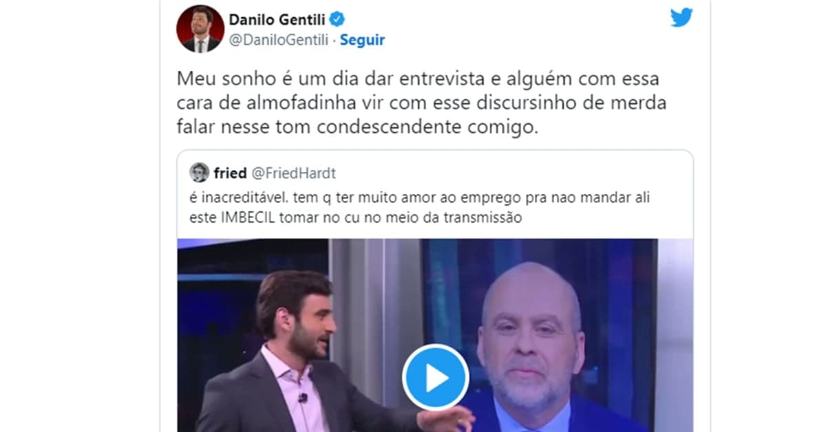 Danilo Gentili detona jornalista da CNN Brasil após comentário sobre palavra racista Danilo Gentili detona jornalista da CNN Brasil após comentário sobre palavra racista