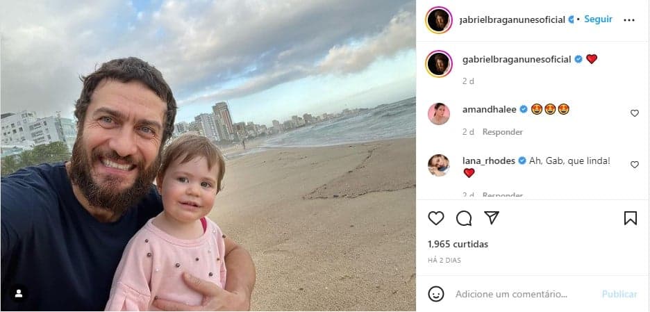 Gabriel Braga Nunes e a pequena Valentina - Foto: Reprodução