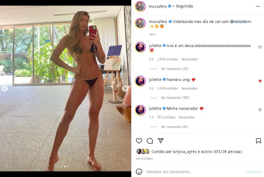Grazi Massafera ostentou o corpão e ganhou elogios (Foto: Reprodução/ Instagram)